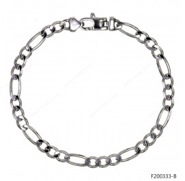 Design Bracelet in Figaro with 6 Diamond Cut Bracelet