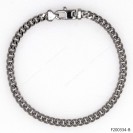 Design Bracelet in Tight Curb with 2 Diamond Cut Chain