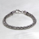 F220397, 4 Round Omega and 4 8DC Bead Chain Braided Bracelet