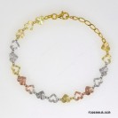 Sun DC Sheet Heart Alternating 1-1 Bracelet with Extender B 