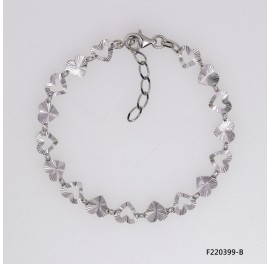 Sun DC Sheet Heart Alternating 1-1 Bracelet with Extender B 