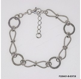 Twisted and Stamped Design Alternating Bracelet with Extender B