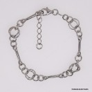 Pave Rings and long design Alternating Adjustable Bracelet
