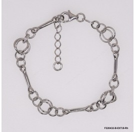 Pave Rings and long design Alternating Adjustable Bracelet