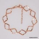 Flat Geometric Rhombic Wave sheet Alternating Hammered Adjustable Bracelet