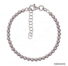 F220434, Round 4mm Beads Bracelet with Extender B