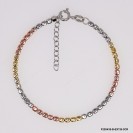Tri Color Cube Cave Beads Cable Rolo Anchor chain inside Adjustable Bracelet