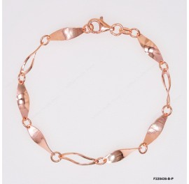 Flat Geometric Oval Wave sheet PAVE Bracelet
