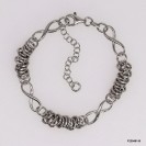 Infinity Design Round Hammered Ring Alternation Adjustable Bracelet