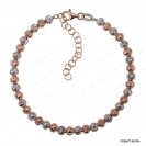 F220477-B-PRh, Moon Cut 4mm Beads Adjustable bracelet two colors