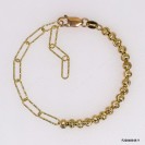 Diamond Cut Paper Clip Chain mix design with Moon beads Adjustable Bracelet