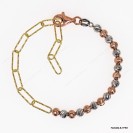 DC Paper Clip Chain mix design with Slash and Moon beads Adjustable Bracelet