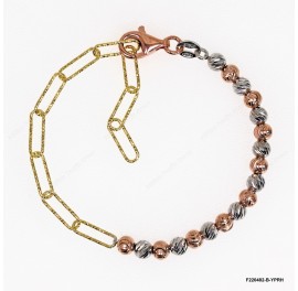 DC Paper Clip Chain mix design with Slash and Moon beads Adjustable Bracelet