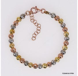 Moon Beads Tri color Adjustable Bracelet ~5mm