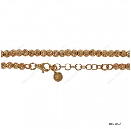 Round 4mm Slash Cut Beads Adjustable Bracelet