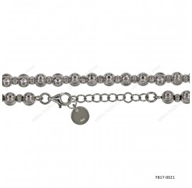 Round Moon Cut Beads Bracelet alternating 5mm and 3mm with Extender B