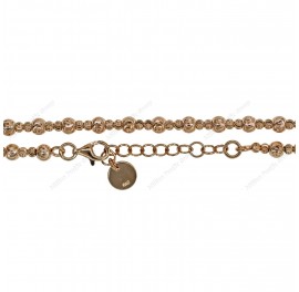 Round Moon Cut Beads Bracelet alternating 4mm and 2pcs of 2.5mm Adjustable Bracelet