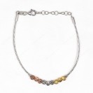 Slash DC Round Omega with 4mm Tricolor Moon Cut Beads Bracelet with Extender B