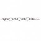 Hollow Oval Hammered Twisted Tube Ring Alternating Adjustable Bracelet
