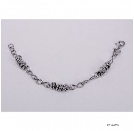 Infinity Design Round Hammered Ring Alternating Adjustable Bracelet