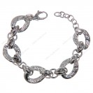 Hollow Oval Hammered Twisted Alternating Adjustable Bracelet