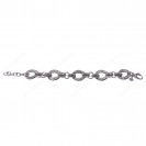 Hollow Oval Hammered Twisted Alternating Adjustable Bracelet