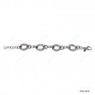 Hollow Oval Hammered Twisted Alternating Adjustable Bracelet