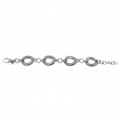 Hollow Oval Hammered Twisted Alternating Adjustable Bracelet