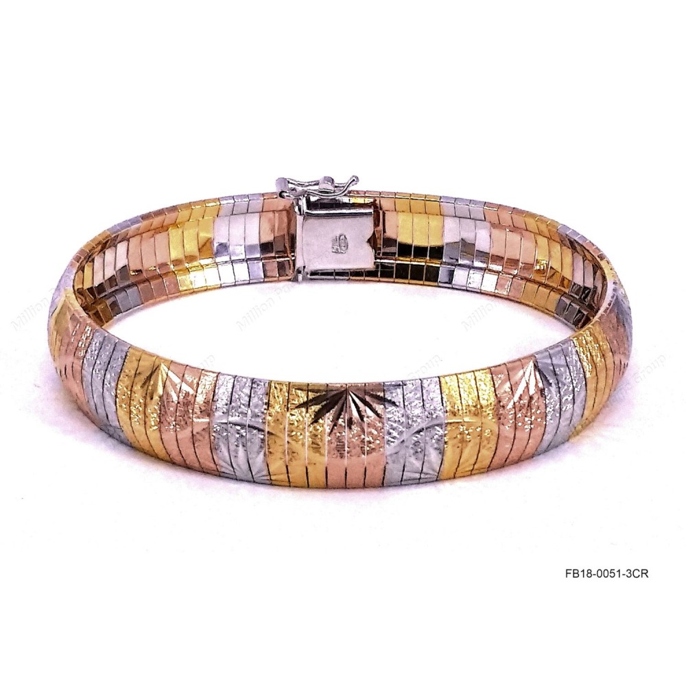 Design Cleopatra Box lock bracelet with 3 color plating on both side 12mm