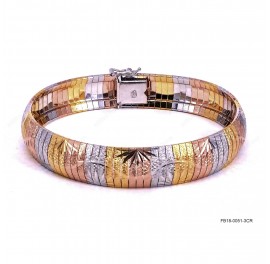 Design Cleopatra Box lock bracelet with 3 color plating on both side 12mm