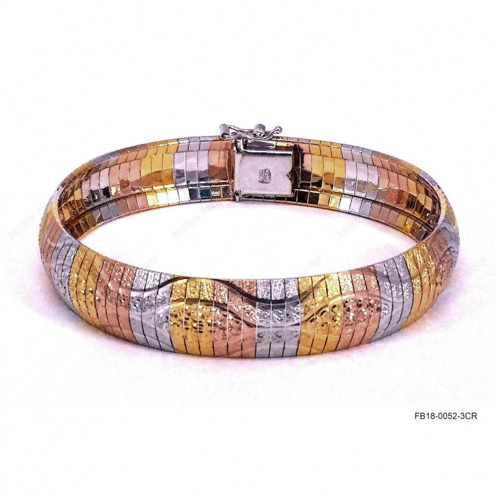 Design Cleopatra Box lock bracelet with 3 color plating on both side 12mm
