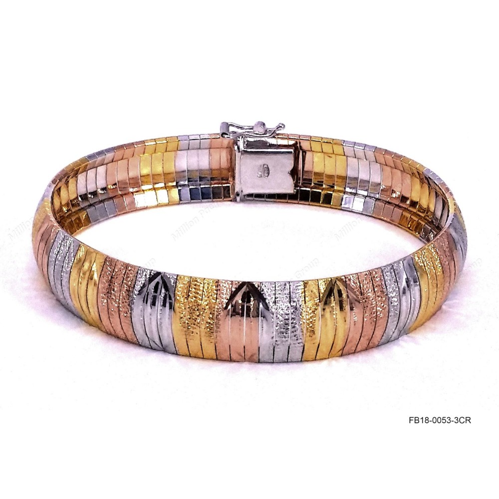 Design Cleopatra Box lock bracelet with 3 color plating on both side 12mm