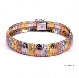 Design Cleopatra Box lock bracelet with 3 color plating on both side 12mm
