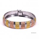 Design Cleopatra Box lock bracelet with 3 color plating Reverse side is Rhodium Plating 12mm