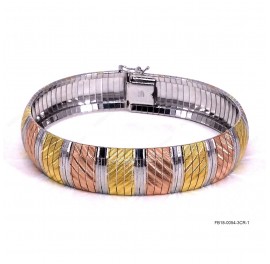 Design Cleopatra Box lock bracelet with 3 color plating Reverse side is Rhodium Plating 12mm
