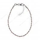 Wave Round Omega Braided with Beads chain Adjustable Bracelet