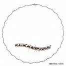 OMS1WV1L-130-Rh, 1 line DC Round Omega Wave shape Necklace