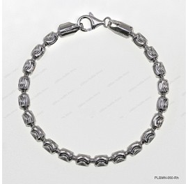 PLBRMN, Barrel Bead with Moon Cut Long 5mm Necklace