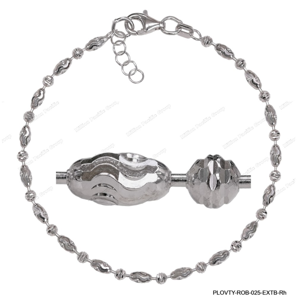 PLOVTY-ROB, 2.5mm Bead Oval Swirl and Round Brite DC Cut Alternating Adjustable