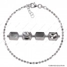 PLSMN-ROD-020-EXTB-Rh, Short Bead 1pc Moon and 1pc 8side DC cut Alternating Adjustable ~2mm