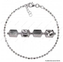 PLSMN-ROD-020-EXTB-Rh, Short Bead 1pc Moon and 1pc 8side DC cut Alternating Adjustable ~2mm