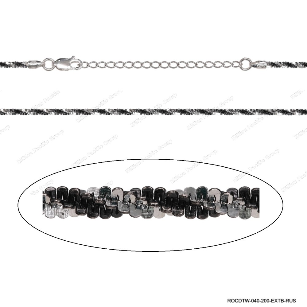 ROCDTW-040-200-EXTB-RUS, ROCDTW, ROCK Margherita D/C Twisted Two tones, Adjsutable  ~2mm