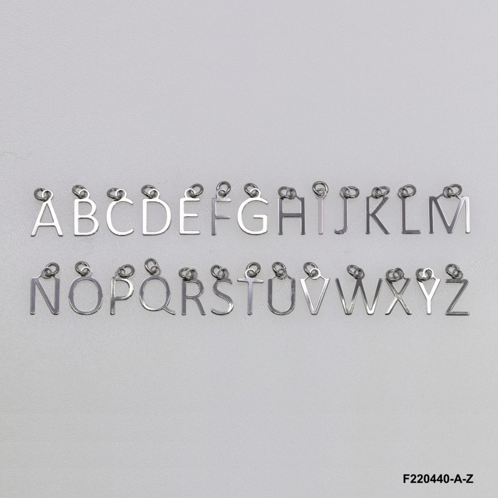 Letters A-Z Charm Pendant Tag with Fixed Ring Highness~13.5mm