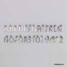 Letters A-Z Charm Pendant Tag with Fixed Ring Highness~13.5mm