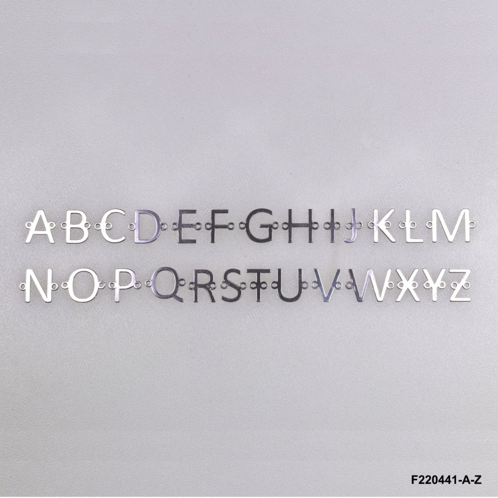 Letters A-Z Connector Bracelet Necklace components DIY findings Two Fixed Ring Highness~10-11mm