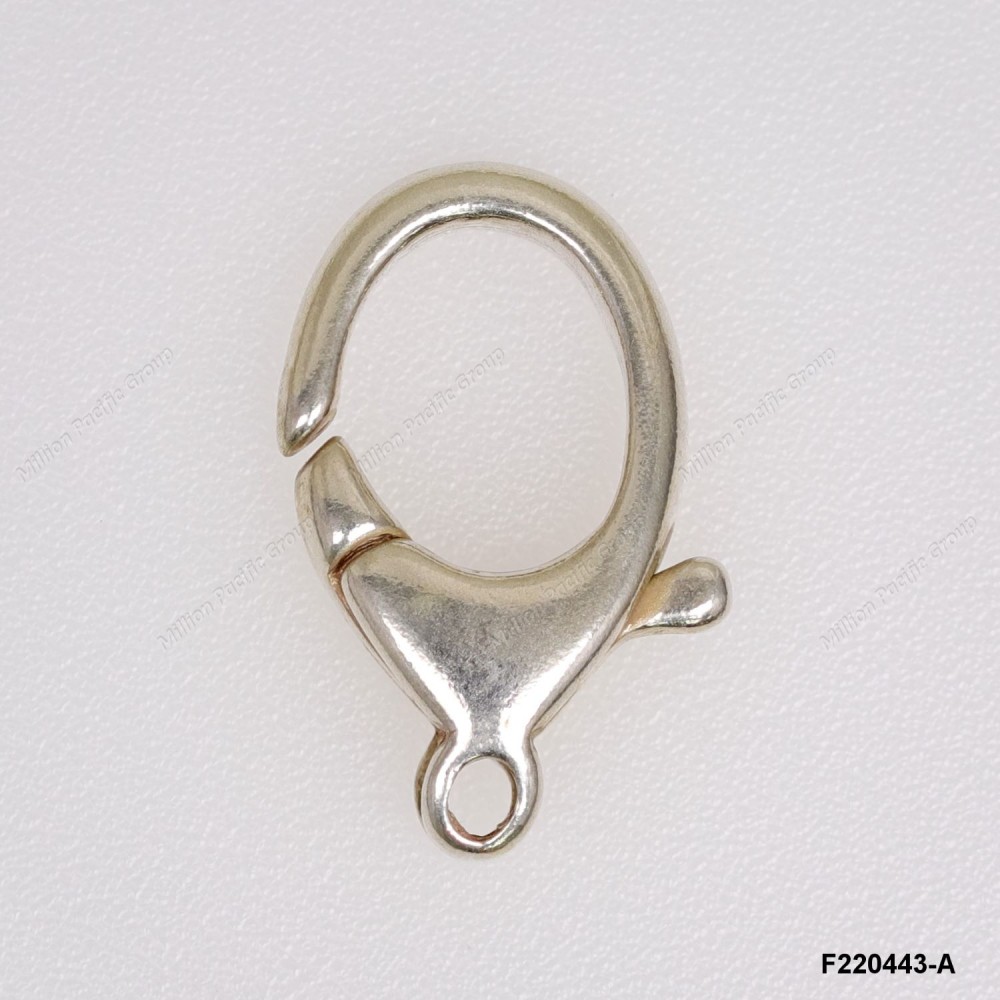Italian Handmade Casting Trigger Clasp with fixed Round End Ring ~15x26mm