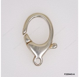 Italian Handmade Casting Trigger Clasp with fixed Round End Ring ~15x26mm