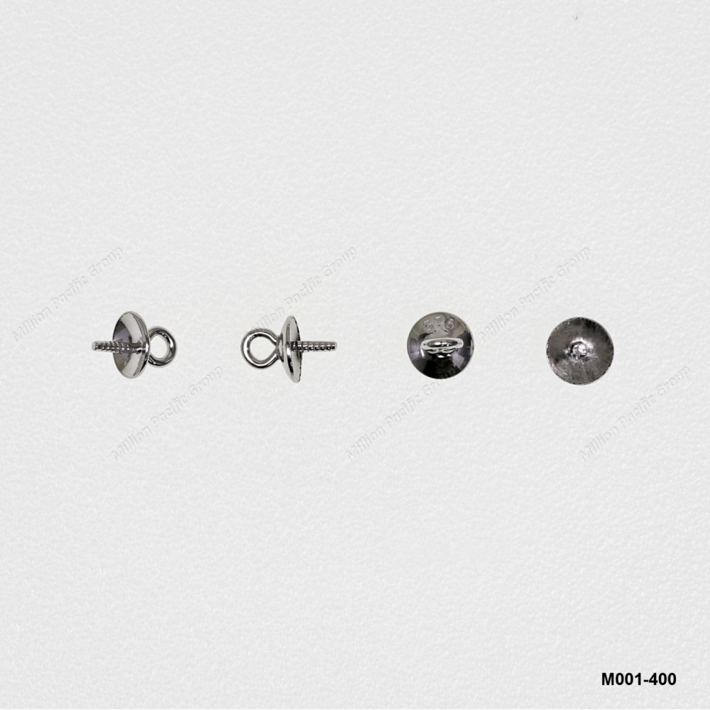 M001, Round Pearl Cup with Closed End Ring