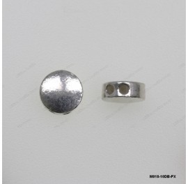 M018-10DB, Flat Round Slider Bead stopper 10mm Two holes