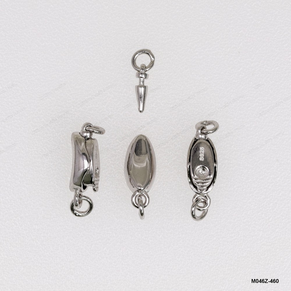 M046Z-460, Bean Pin Clasp Press Pearl Clasp ~4.6x8.5mm